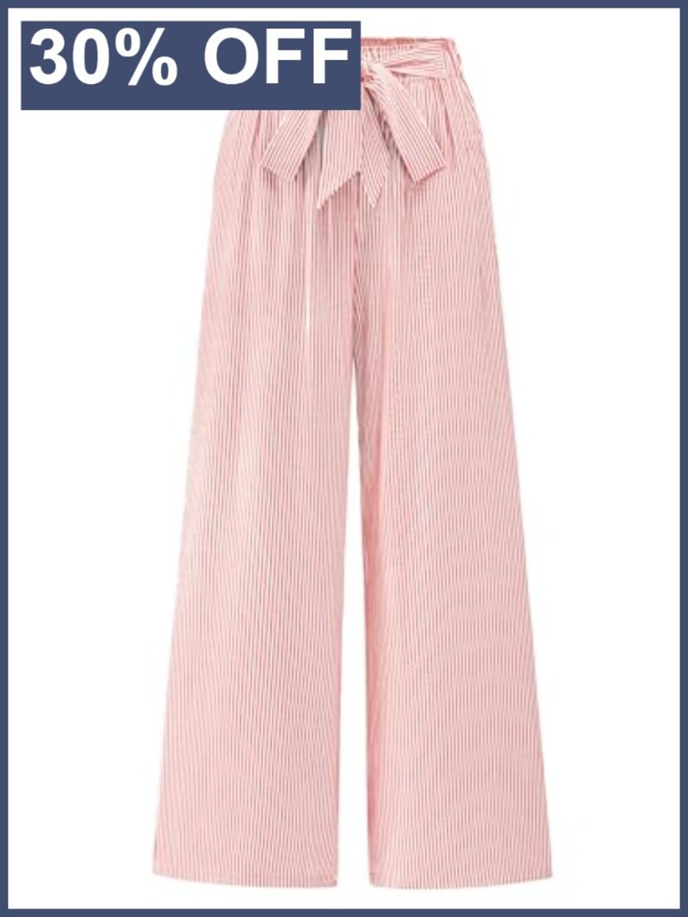 Wide Leg Palazzo Pants High Waisted Tie Knot Elastic Waist Work Dress Pants
